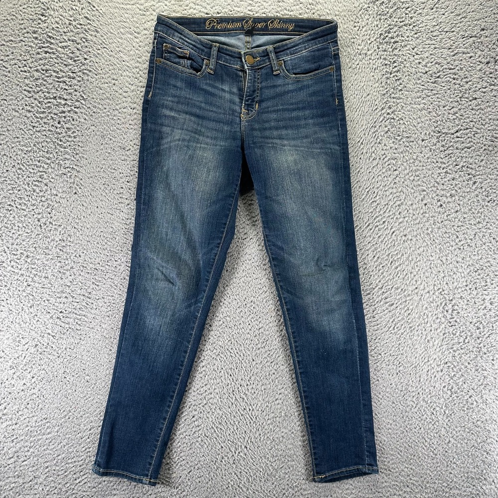 Gap Jeans Women's 4 Blue Cotton Denim Skinny Leg Faded Travel Workwear Stretch